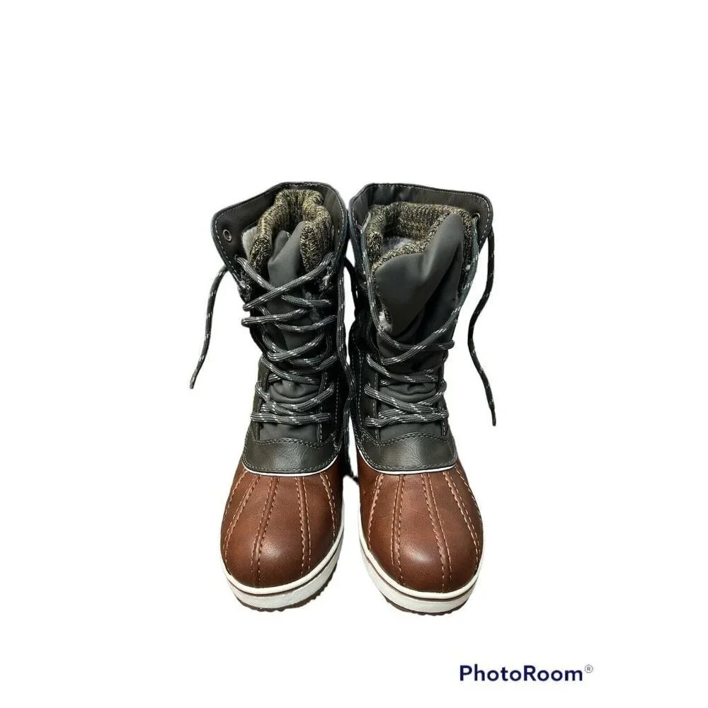 DREAM PAIRS Women's Waterproof Mid Calf Winter Warm Faux Fur Boots Size 7 (sku42